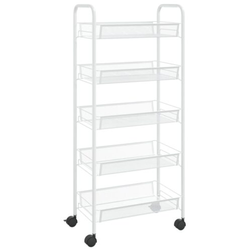 5-Tier Kitchen Trolley White 46x26x105cm Iron - Image 2