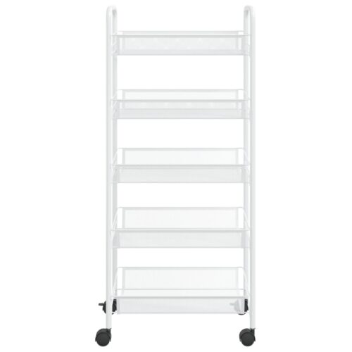 5-Tier Kitchen Trolley White 46x26x105cm Iron - Image 3