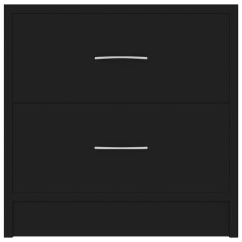 2pcs Drawers Bedside Tables Set Wooden Storage Side Cabinet Nightstand Black - Image 5