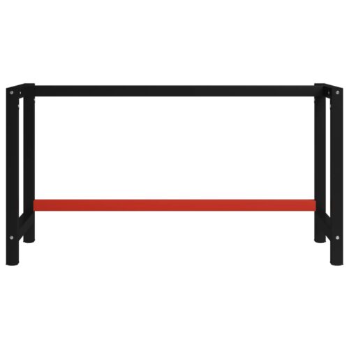 Work Bench Frame Metal 150x57x79cm Black Red - Image 2