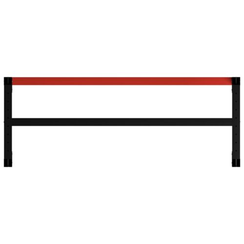 Work Bench Frame Metal 150x57x79cm Black Red - Image 5