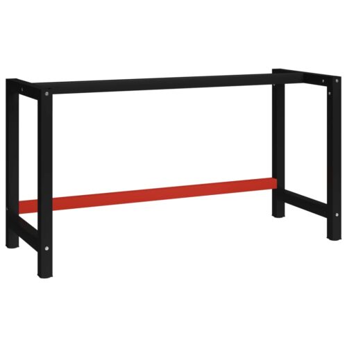 Work Bench Frame Metal 150x57x79cm Black Red - Image 8