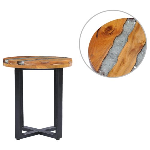 Industrial Round Side Coffee Table Wood Timber Sofa Bedside Lounge Nightstand
