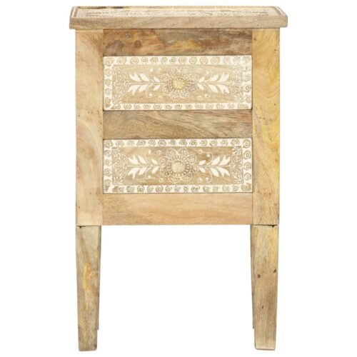 Hand Painted Bedside Cabinet 40x30x60cm Solid Mango Wood - Image 3