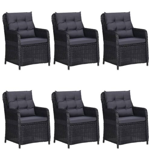 7-Piece Garden Dining Set Black Outdoor Patio Lounge Furniture - Image 3
