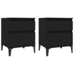 Bedside Cabinets 2pcs Black 40x35x50cm