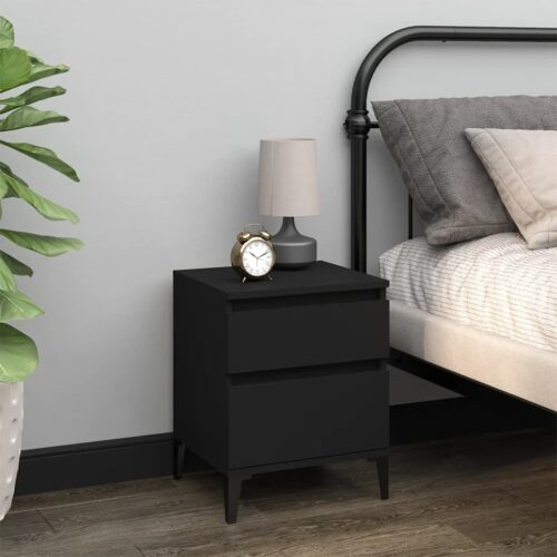 Bedside Cabinets 2pcs Black 40x35x50cm - Image 3