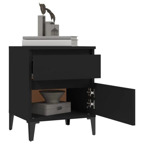 Bedside Cabinets 2pcs Black 40x35x50cm - Image 4