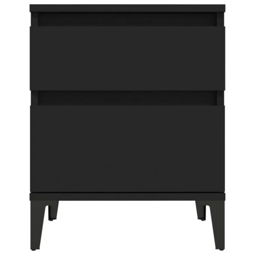 Bedside Cabinets 2pcs Black 40x35x50cm - Image 6
