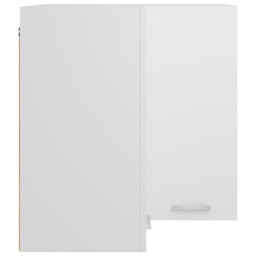 Hanging Corner Cabinet White 57x57x60cm Engineered Wood - Image 6
