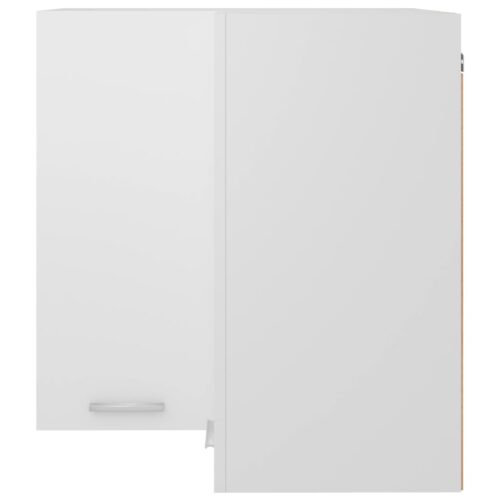 Hanging Corner Cabinet White 57x57x60cm Engineered Wood - Image 7