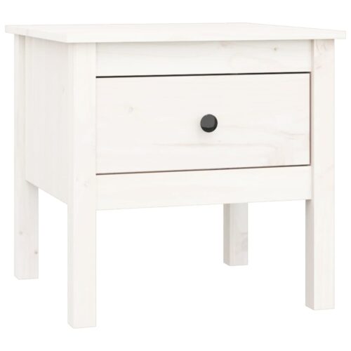 Side Tables 2pcs White 50x50x49cm Solid Wood Pine - Image 3