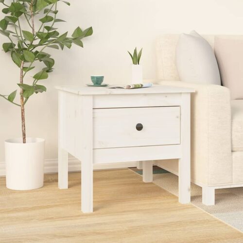 Side Tables 2pcs White 50x50x49cm Solid Wood Pine - Image 4