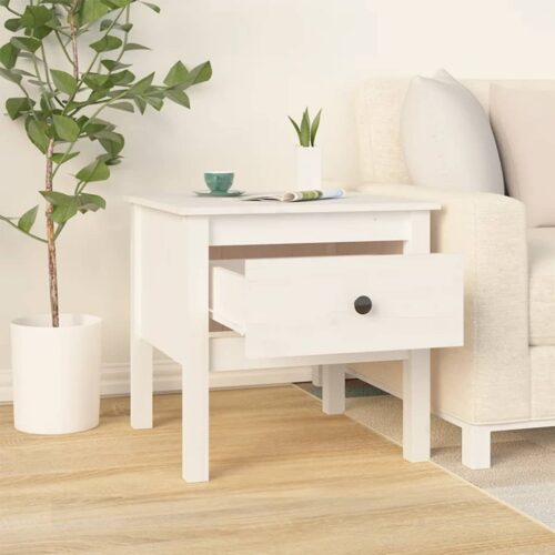 Side Tables 2pcs White 50x50x49cm Solid Wood Pine - Image 5