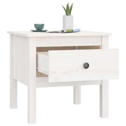 Side Tables 2pcs White 50x50x49cm Solid Wood Pine - Image 7