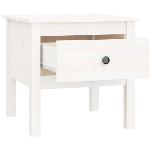 Side Tables 2pcs White 50x50x49cm Solid Wood Pine - Image 9