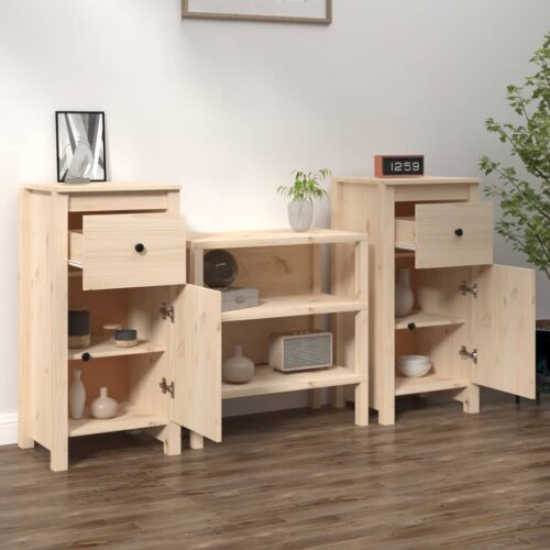 Sideboards 2pcs 40x35x80cm Solid Wood Pine - Image 3