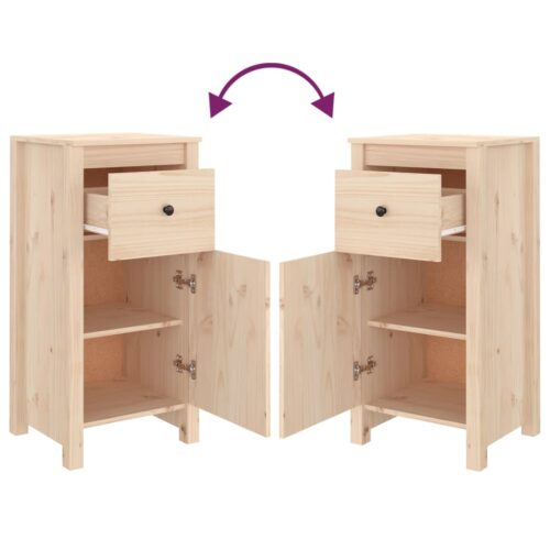 Sideboards 2pcs 40x35x80cm Solid Wood Pine - Image 7