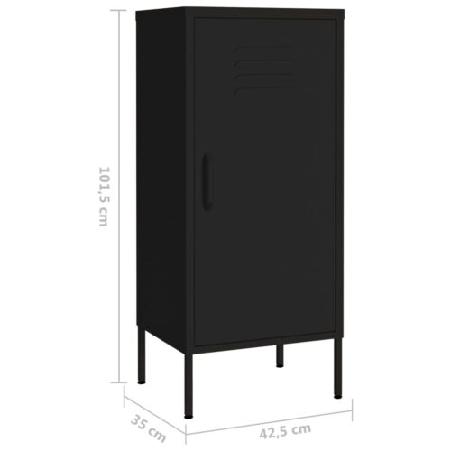 Industrial Steel Storage Cabinet Locker Rack Shelf Table Black 42.5x35x101.5cm - Image 8