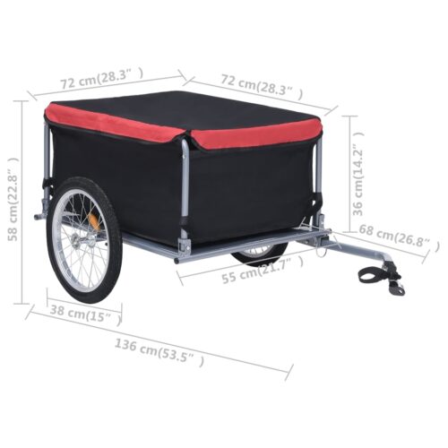 Bike Trailer Black Red 65 kg - Image 8
