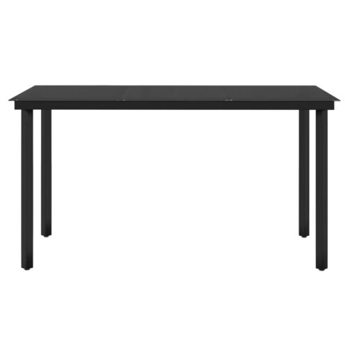 7-Piece Garden Dining Set with Cushions Black Outdoor Patio Lounge Furniture - Image 6