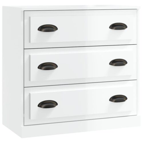 Sideboard High Gloss White 70x35.5x67.5cm Engineered Wood - Image 2