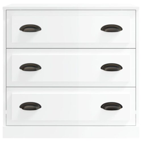 Sideboard High Gloss White 70x35.5x67.5cm Engineered Wood - Image 4