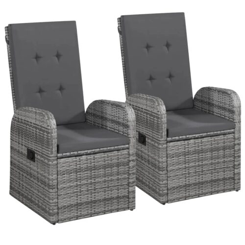 7-Piece Garden Dining Set with Cushions Grey Outdoor Patio Lounge Furniture - Image 3