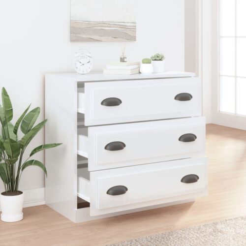 Sideboard High Gloss White 70x35.5x67.5cm Engineered Wood - Image 6