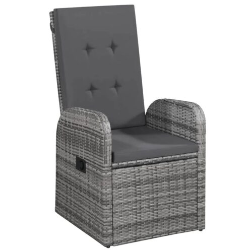 7-Piece Garden Dining Set with Cushions Grey Outdoor Patio Lounge Furniture - Image 4