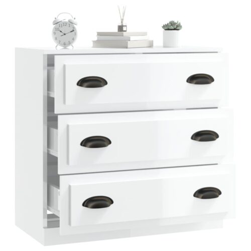Sideboard High Gloss White 70x35.5x67.5cm Engineered Wood - Image 7