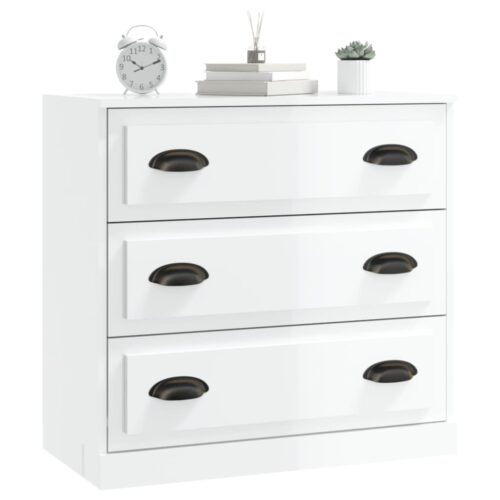 Sideboard High Gloss White 70x35.5x67.5cm Engineered Wood - Image 8