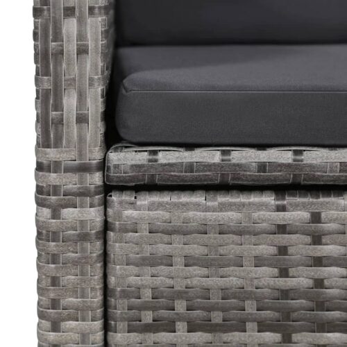 7-Piece Garden Dining Set with Cushions Grey Outdoor Patio Lounge Furniture - Image 8