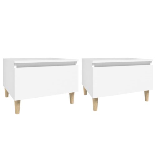Side Tables 2pcs White 50x46x35cm Engineered Wood - Image 2
