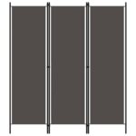 3-Panel Room Divider Anthracite 150x180cm