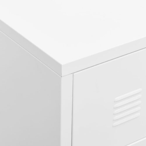 Industrial TV Cabinet White 105x35x42cm Metal - Image 7