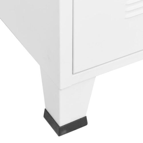 Industrial TV Cabinet White 105x35x42cm Metal - Image 8