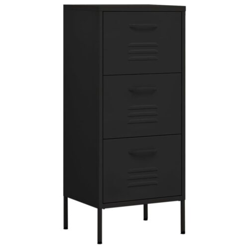 Steel Storage Cabinet Black Industrial Drawers Cupboard Sideboard Rack Table - Image 2