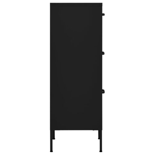Steel Storage Cabinet Black Industrial Drawers Cupboard Sideboard Rack Table - Image 4