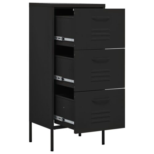 Steel Storage Cabinet Black Industrial Drawers Cupboard Sideboard Rack Table - Image 6