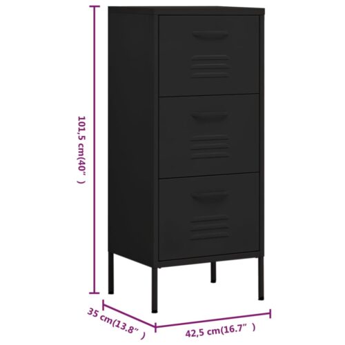 Steel Storage Cabinet Black Industrial Drawers Cupboard Sideboard Rack Table - Image 10