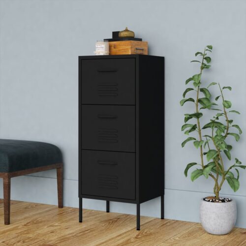 Steel Storage Cabinet Black Industrial Drawers Cupboard Sideboard Rack Table - Image 12