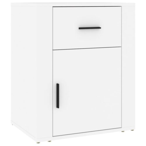 Bedside Cabinet White 50x36x60cm Engineered Wood