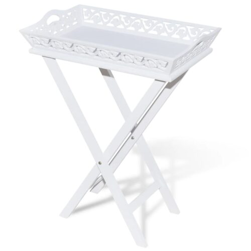 Side Table with Tray White - Image 2