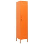 Steel Locker Cabinet Office Gym Garage Filing Storage Cupboard Wardrobe Orange