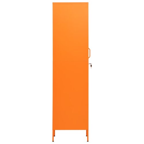 Steel Locker Cabinet Office Gym Garage Filing Storage Cupboard Wardrobe Orange - Image 4