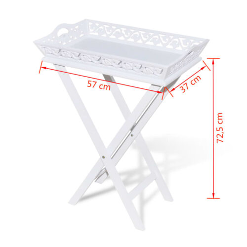 Side Table with Tray White - Image 7