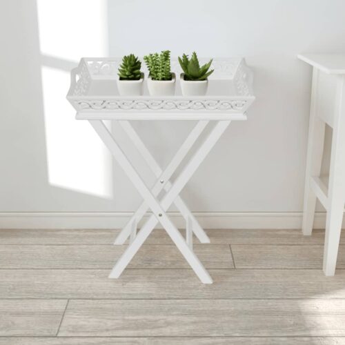 Side Table with Tray White - Image 8
