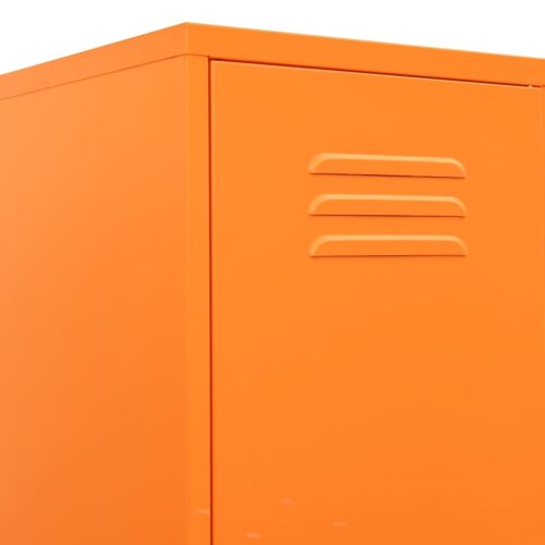 Steel Locker Cabinet Office Gym Garage Filing Storage Cupboard Wardrobe Orange - Image 7