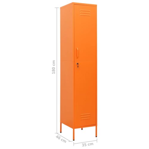 Steel Locker Cabinet Office Gym Garage Filing Storage Cupboard Wardrobe Orange - Image 9